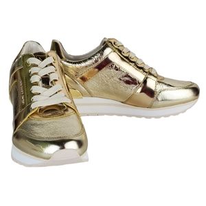 michael kors gold wedge sneakers